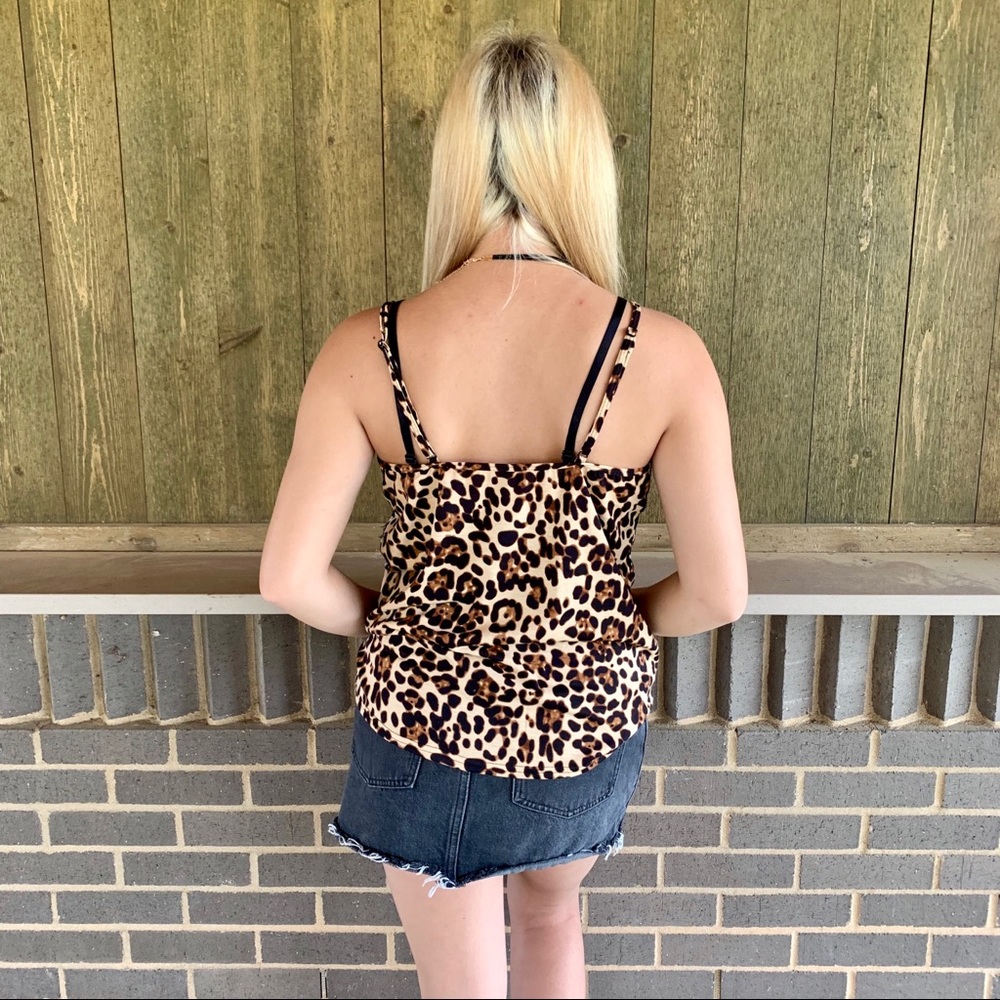 🔥HOTTT🔥Leopard Print Lace Cami Casual Tank Top Medium NWT - Picture 6 of 9